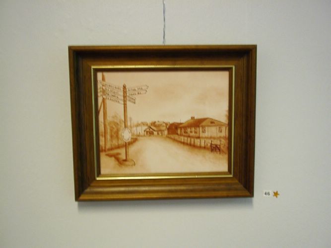 46. Kyl�nraitti (posliinilaatta, 1992, 21 x 25) * [Klikkaa isommaksi kuvaksi]